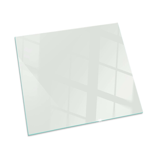 Square glass hearth for wood stove Ivory color