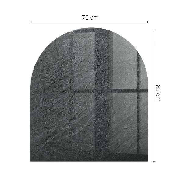 Half-oval glass hearth plate Natural stone texture