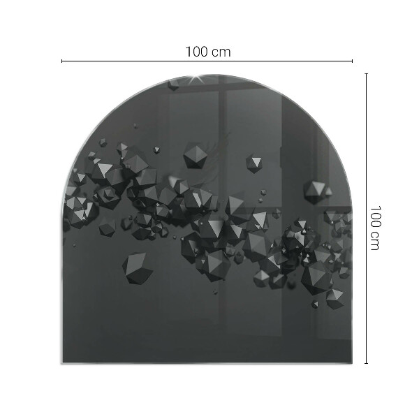 Half-oval toughened glass hearths Abstract cloud of solids