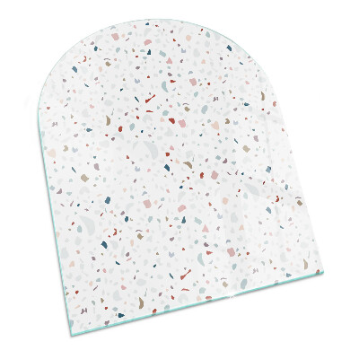 Half-oval glass hearth plate Pattern with small shapes