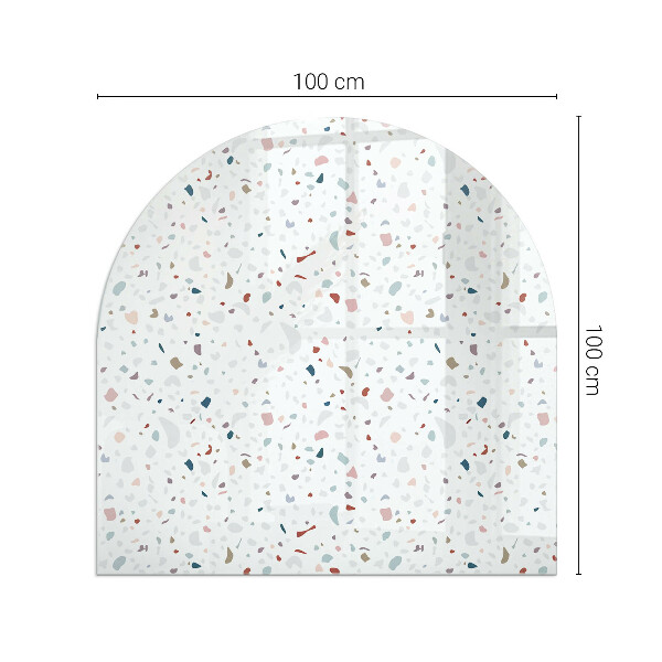 Half-oval glass hearth plate Pattern with small shapes