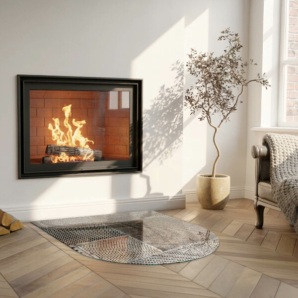 Half-oval toughened glass hearths Perforated sheet pattern