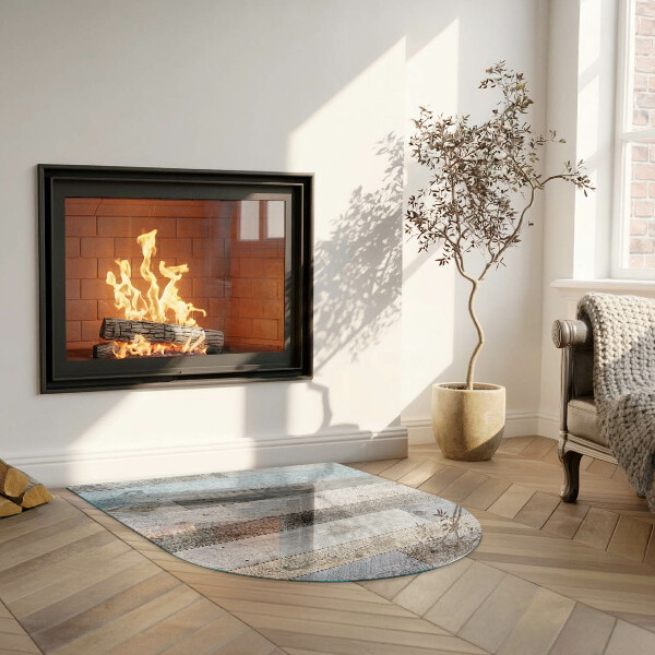 Half-oval tempered glass hearth Boards in different shades