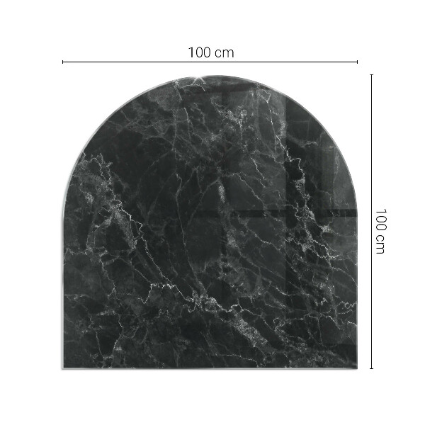 Half-oval tempered glass hearth Elegant marble pattern