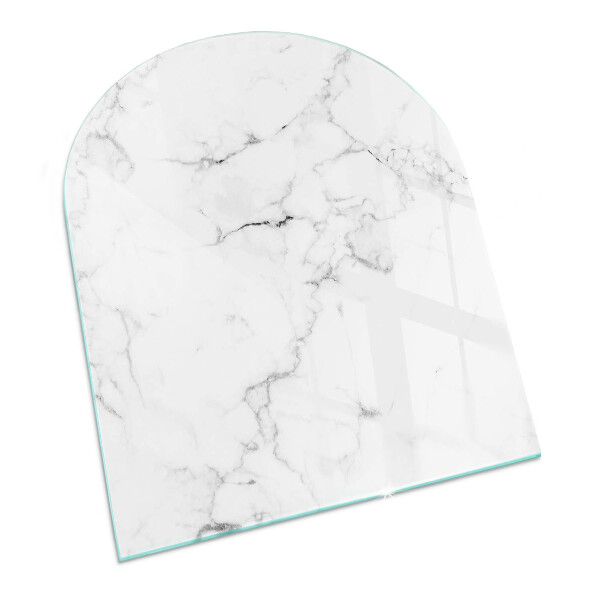 Half-oval toughened glass hearths Marble pattern with veins