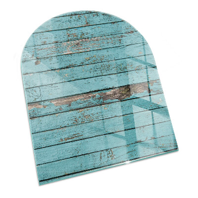 Half-oval glass hearth plate Rustic style boards