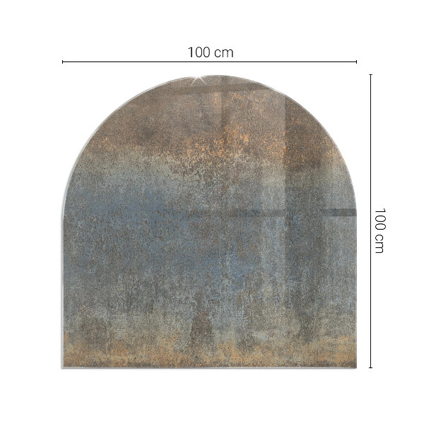 Half-oval toughened glass hearths Abstract texture pattern