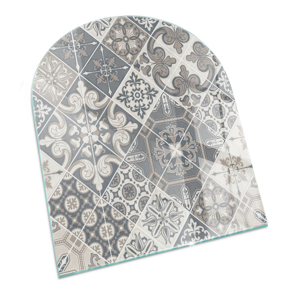 Half-oval glass hearth plate Decorative mosaic pattern