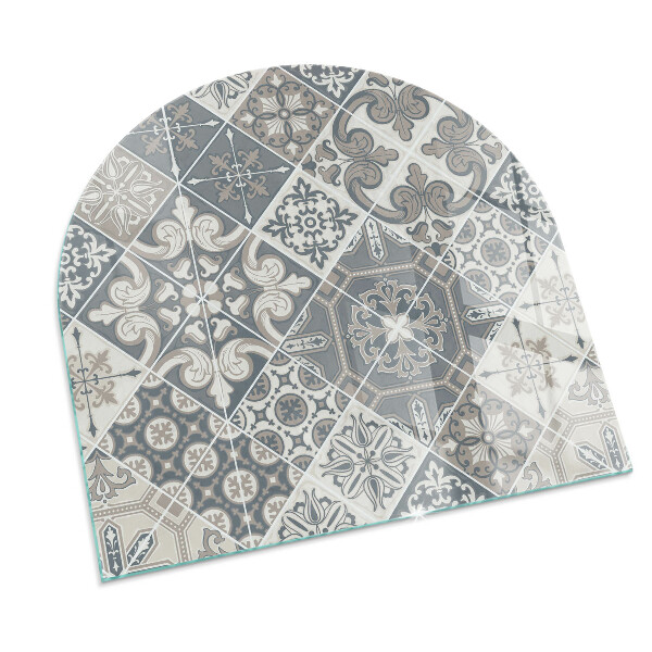 Half-oval glass hearth plate Decorative mosaic pattern