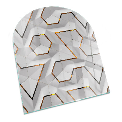 Half-oval toughened glass hearths 3D geometric pattern