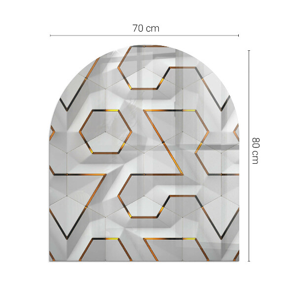 Half-oval toughened glass hearths 3D geometric pattern