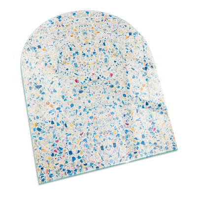 Half-oval glass hearth plate Abstract texture pattern