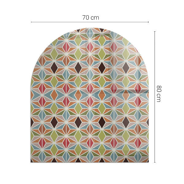 Half-oval toughened glass hearths Polygonal patterns in a grid
