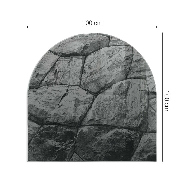 Half-oval toughened glass hearths Natural stone pattern