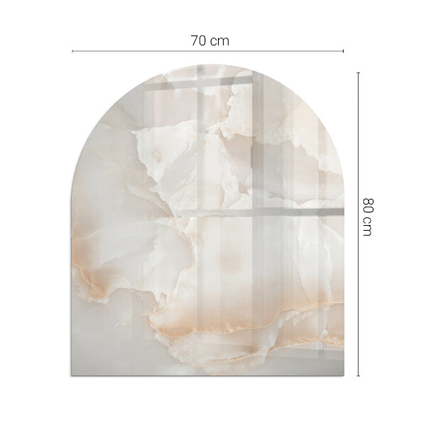 Half-oval glass hearth plate Natural stone pattern