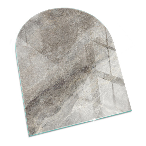 Half-oval tempered glass hearth Natural stone pattern