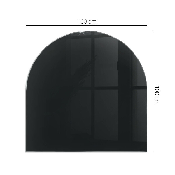 Half-oval tempered glass hearth Color Black