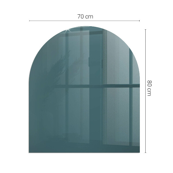 Half-oval glass hearth plate Sea Color