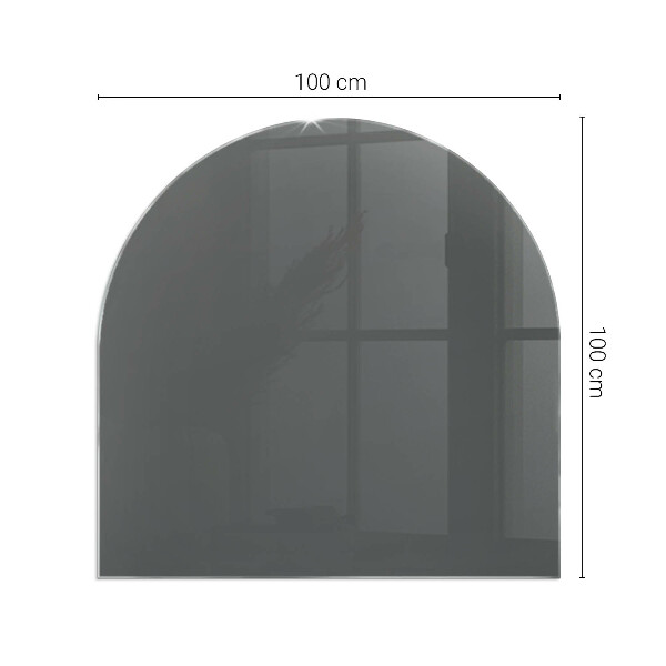 Half-oval toughened glass hearths Color Gray-brown