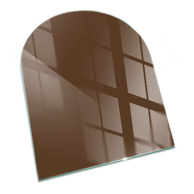 Half-oval tempered glass hearth Color Brown