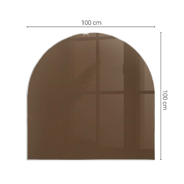 Half-oval tempered glass hearth Color Brown