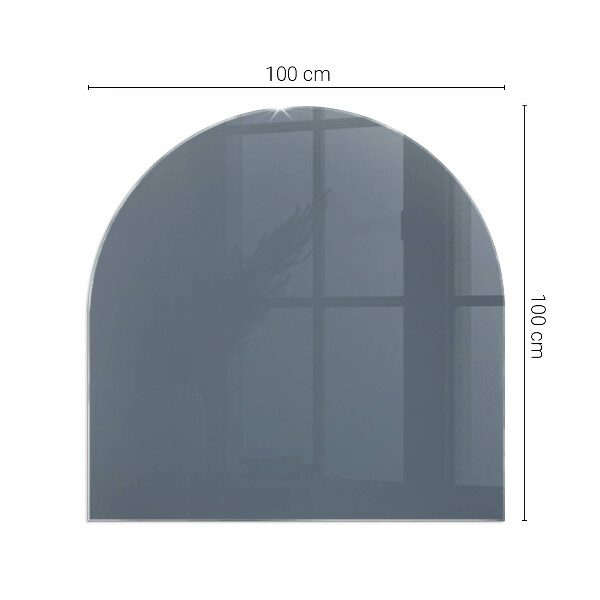Half-oval glass hearth plate Color Dark Blue