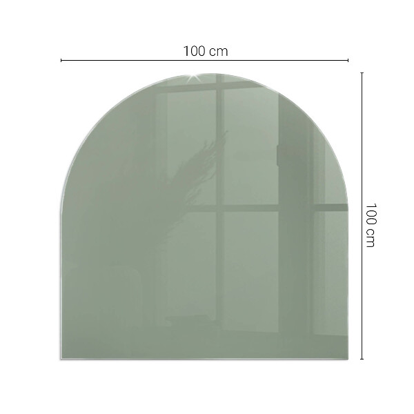 Half-oval toughened glass hearths Gray-green color