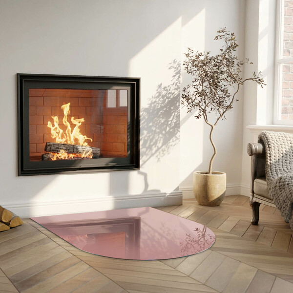 Half-oval tempered glass hearth Color Pink