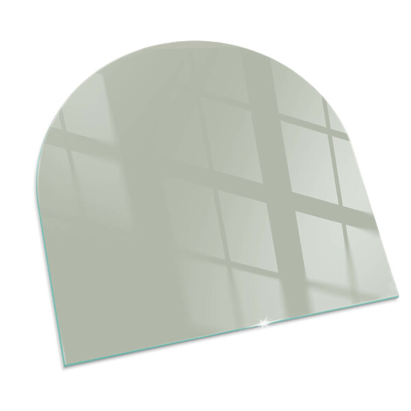 Half-oval glass hearth plate Color Gray-green