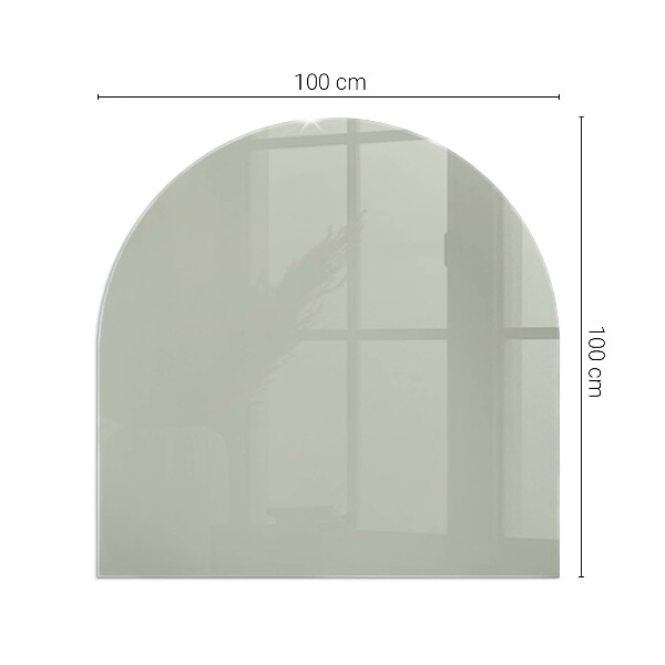 Half-oval glass hearth plate Color Gray-green