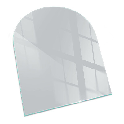 Half-oval tempered glass hearth Color Gray