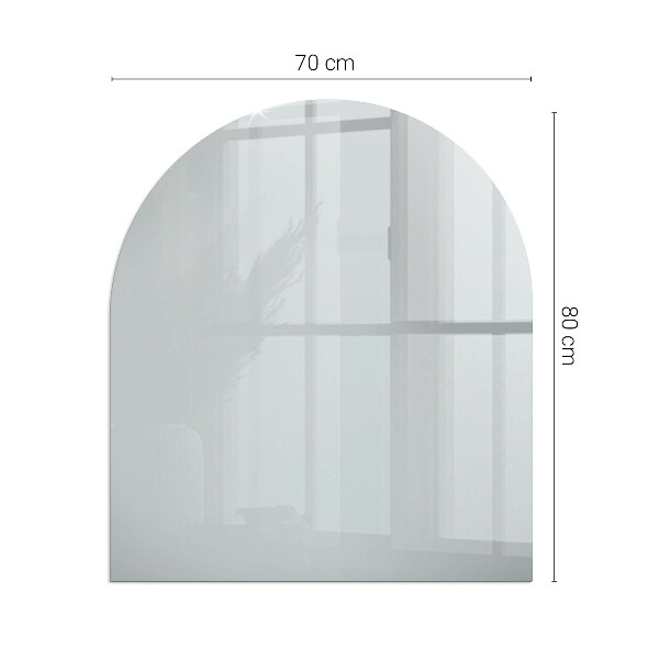 Half-oval tempered glass hearth Color Gray