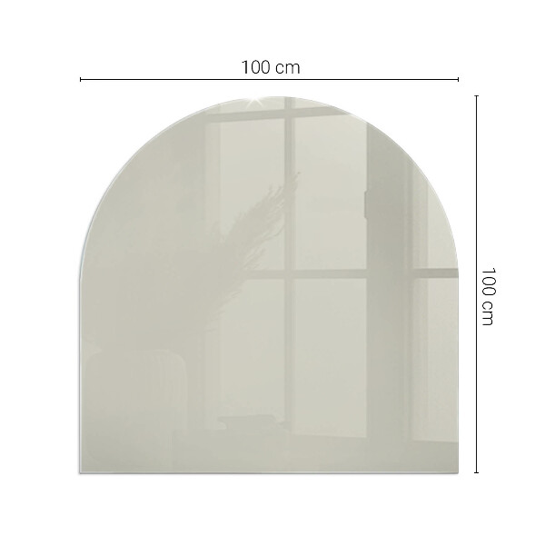 Half-oval tempered glass hearth Light Cream Color