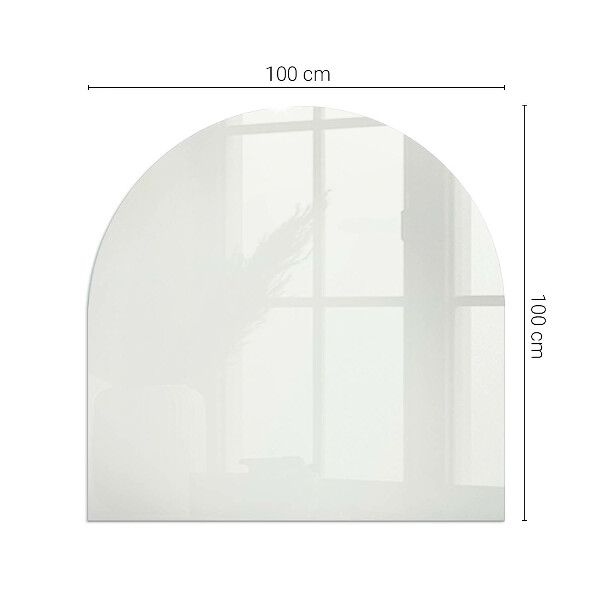Half-oval glass hearth plate Ivory color