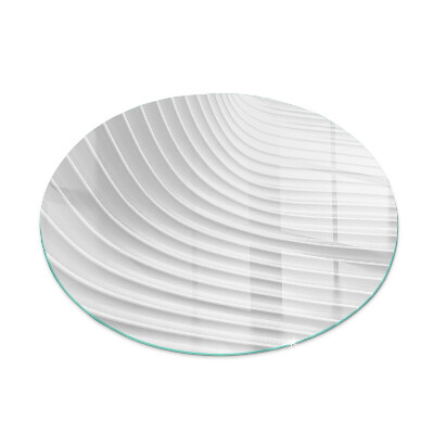 Round glass wood burner hearth Waves of delicate lines