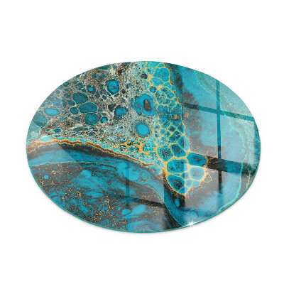 Round glass fire hearth Abstract organic pattern
