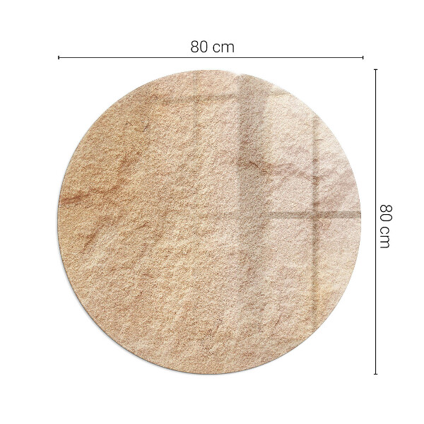 Round glass wood burner hearth Natural stone texture