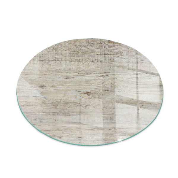 Round glass fire hearth Light wood texture