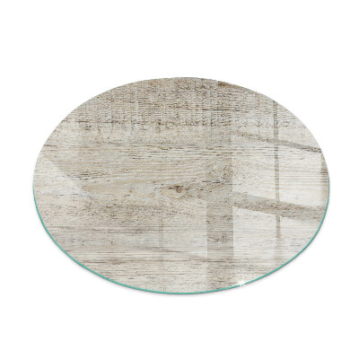 Round glass fire hearth Light wood texture