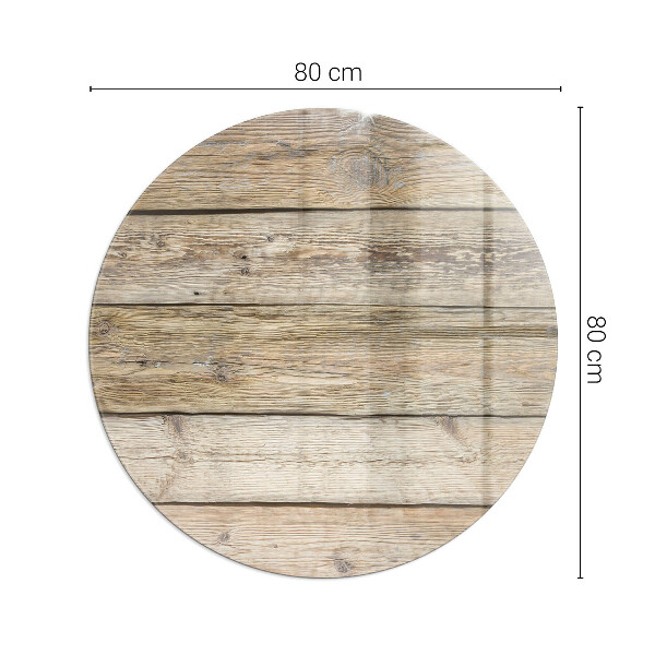 Round glass hearths for wood burners Wooden board in the layout