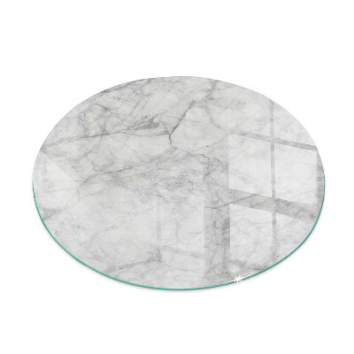 Round glass wood burner hearth Marble structure pattern