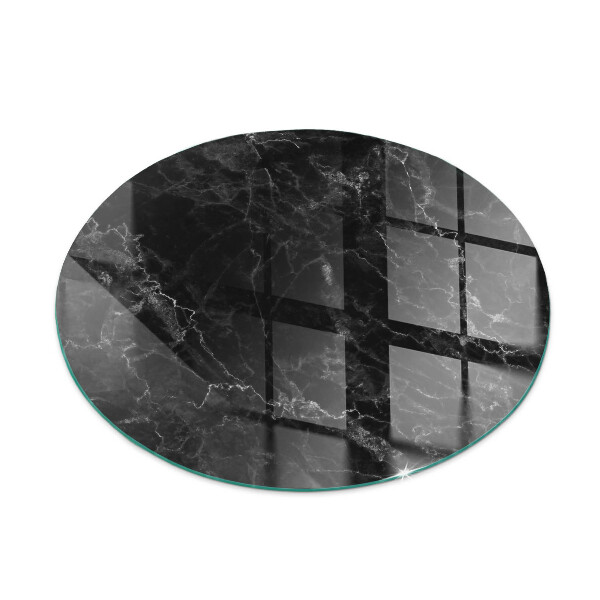 Round glass fire hearth Elegant marble pattern