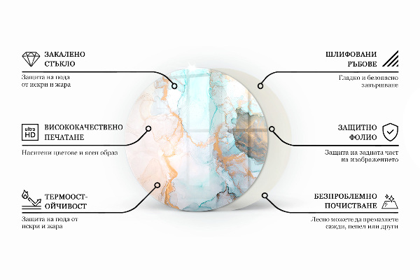 Round glass fire hearth Texture of wooden boards