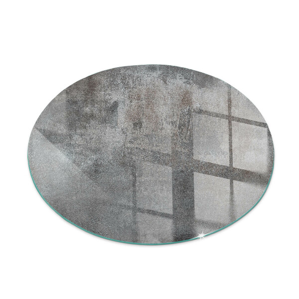 Round glass hearths for wood burners Raw surface texture