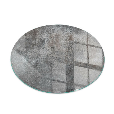 Round glass hearths for wood burners Raw surface texture