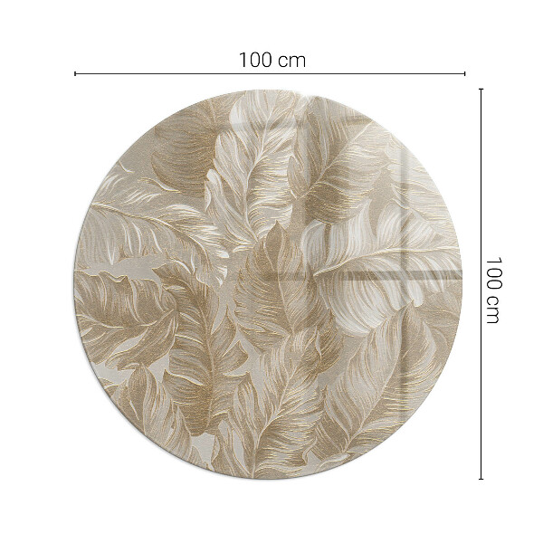 Round glass hearths for wood burners Leaves in subtle patterns