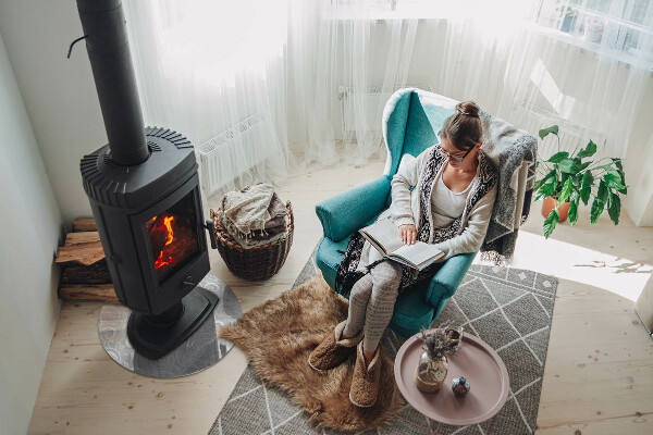 Round glass hearths for wood burners Elegant plant pattern