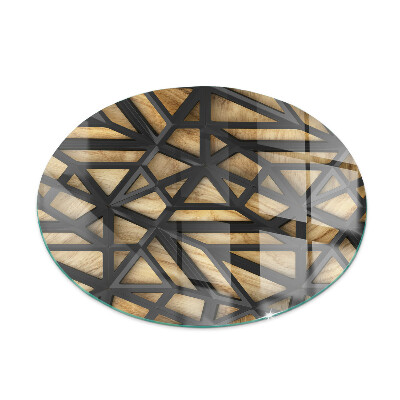 Round glass wood burner hearth Geometry with wood