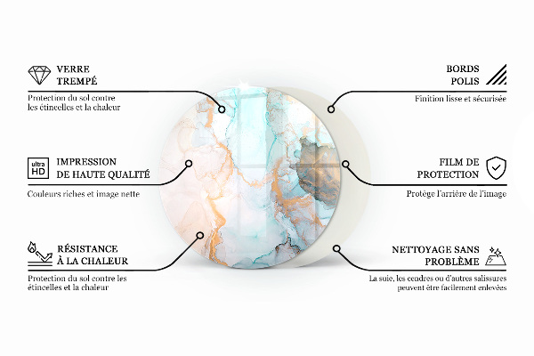 Round glass wood burner hearth Geometry with wood