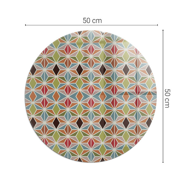 Round glass hearths for wood burners Polygonal patterns in a grid